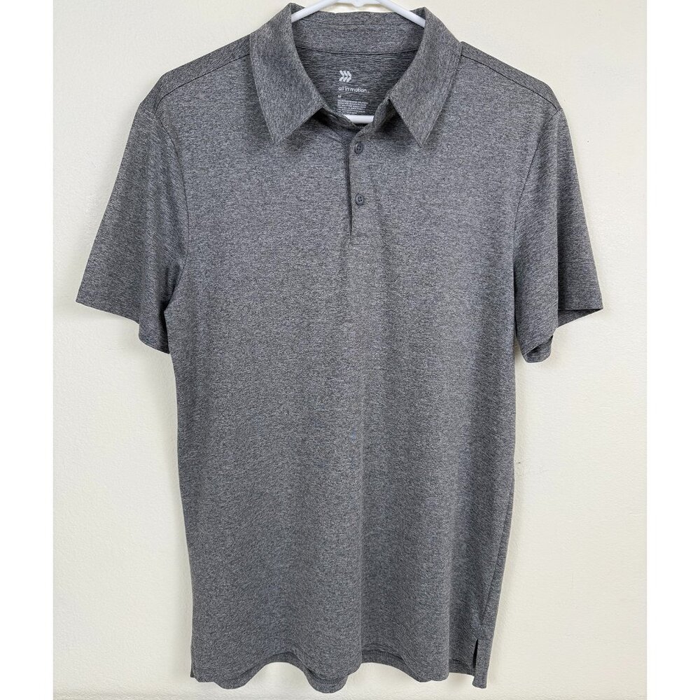 All in Motion Golf Polo Shirt – Gray, Medium, Stretch Performance